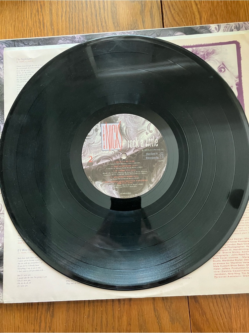 1985 Stevie Nicks “Rock A Little “ Modern Record First Pressing #7904791 Vinyl - Picture 8 of 14